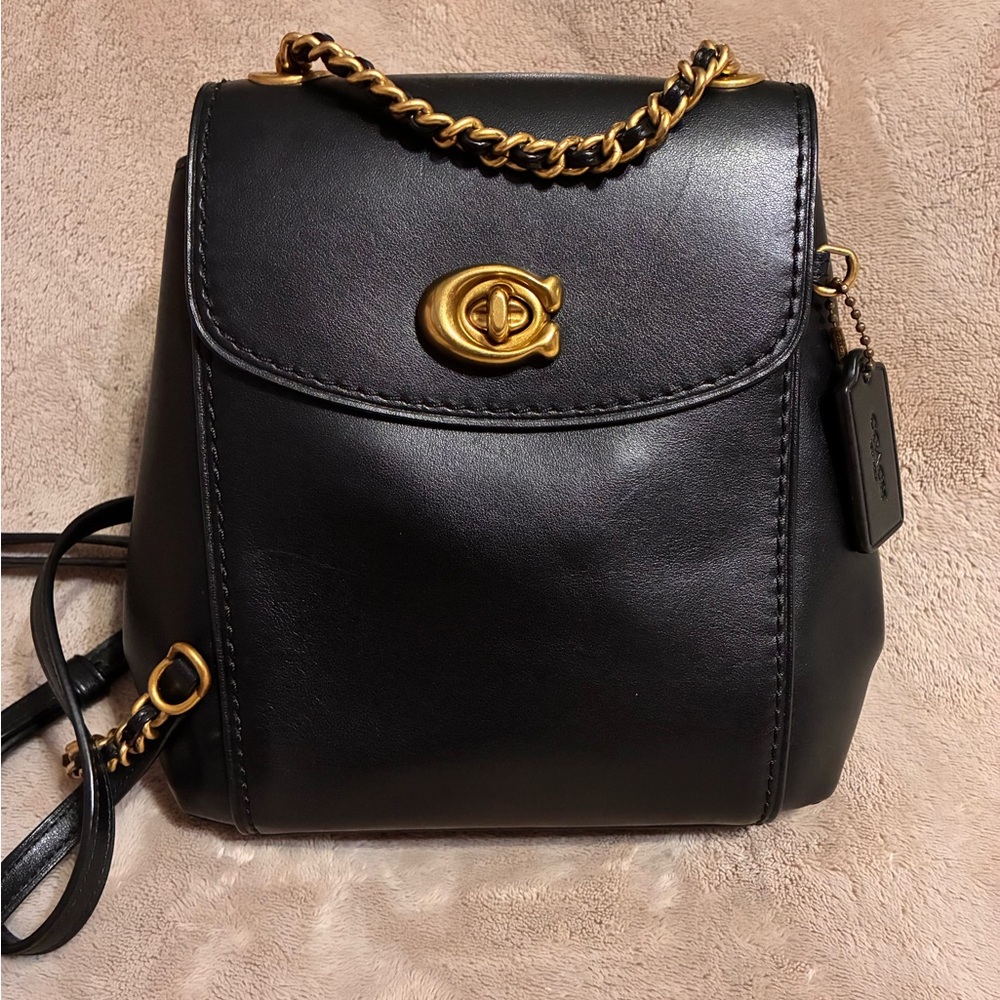 Coach Black  Parker Backpack with Structured Design